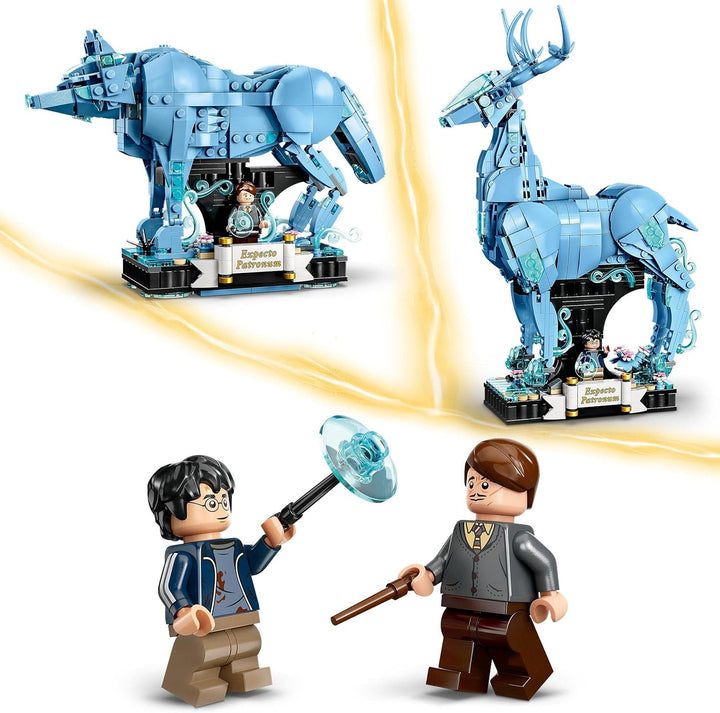 LEGO Harry Potter Expecto Patronum, 2 in 1 Hirsch und Wolf Figur, 2-in-1 Figuren-Set, Spielzeug zum