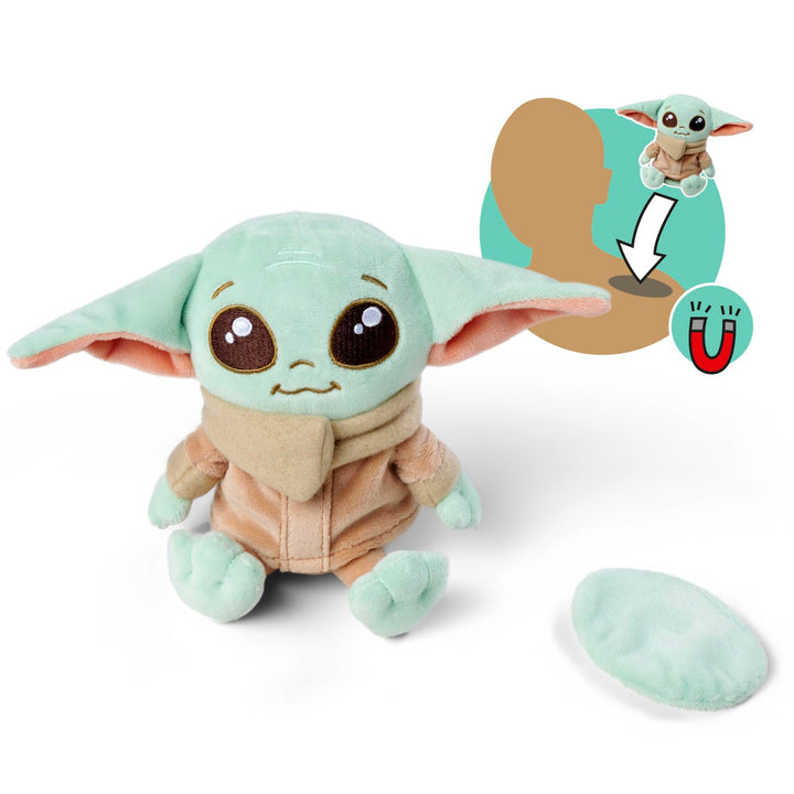 Simba Star Wars The Mandalorian & Grogu Schulter-Kuscheltier – magnetisches Stofftier mit Umhang, zu