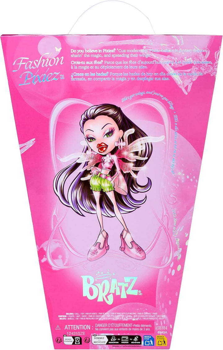 Bratz Fashion Pixiez Jade - Fantasy-Sammelpuppe mit Echter Mode und Accessoires, Flügel Verwandeln S