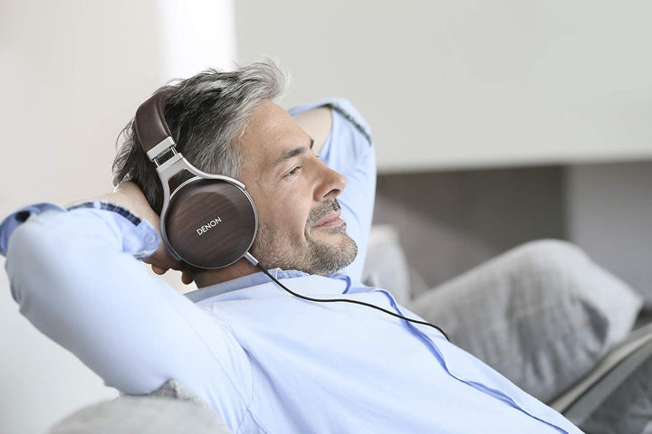 Denon AHD5200EM Premium-Over-Ear-Kopfhörer Zebraholz