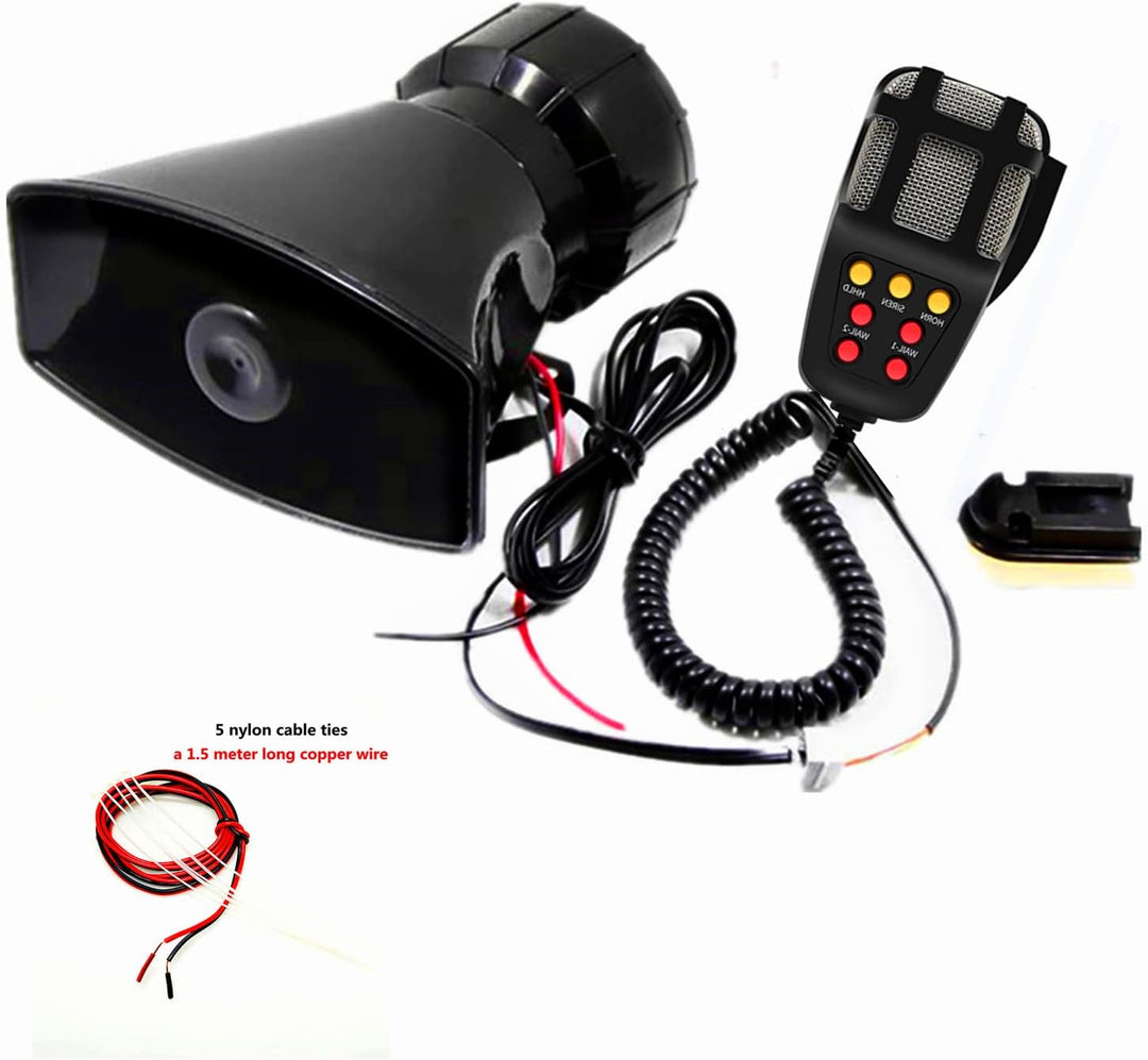 Autosirene Autohupe elektrische Hupe Notverstärker Autosirene mit Mikrofon PA Lautsprechersystem 7 T