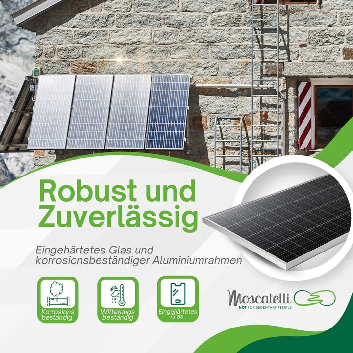 MOSCATELLI PV Modul – 200W Solarpanel für 12V Batterien mit hocheffizienten monokristallinen 9BB PER