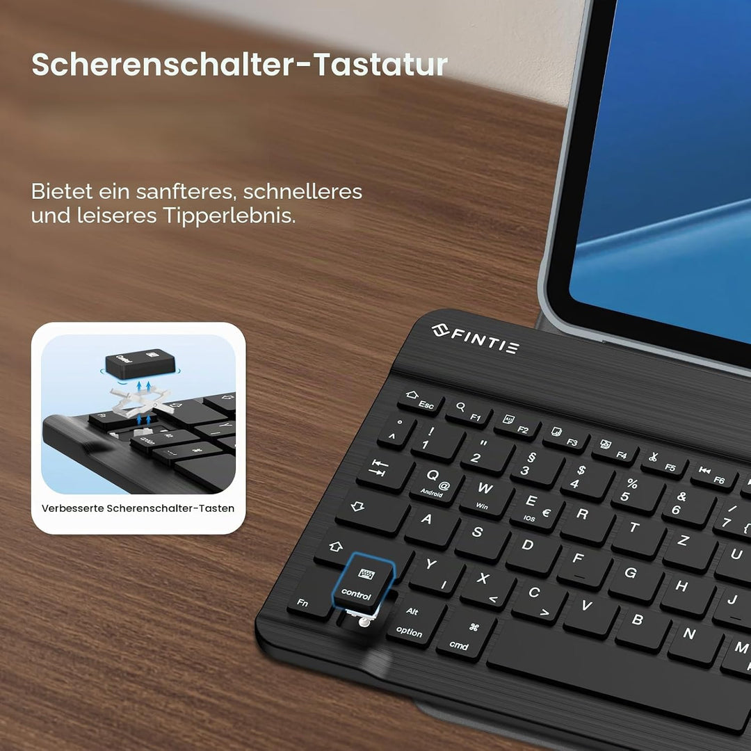 Fintie Tastatur Hülle für iPad 10. Generation 2022 (10.9 Zoll), Keyboard Case mit 7-farbig Beleuchte