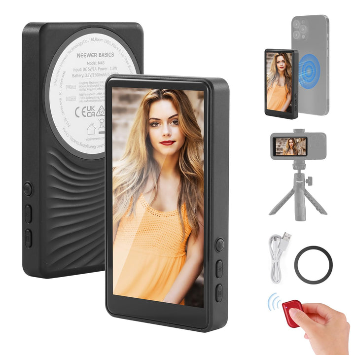 NEEWER Basics Magnetischer Vlog-Selfie-Monitor-Bildschirm, kompatibel mit iPhone, kabelloser Handy-K
