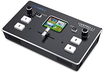 Feelworld LIVEPRO L1 Mini-Videomixer mit mehreren Formatumschaltern 4 x HDMI-Eingänge 2-Zoll-LCD-Dis