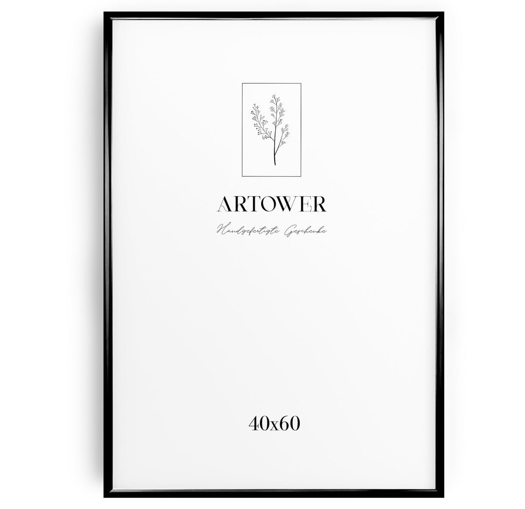 Artower® Bilderrahmen Schwarz Metall Dünner Rahmen für 40 x 60 cm | Posterrahmen Gross Collage | Pic