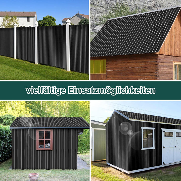 Profilblech, 12 Stück Trapezblech, Blech Dachplatten Verzinkt, Dachplatten Wellblechplatten 129cm x