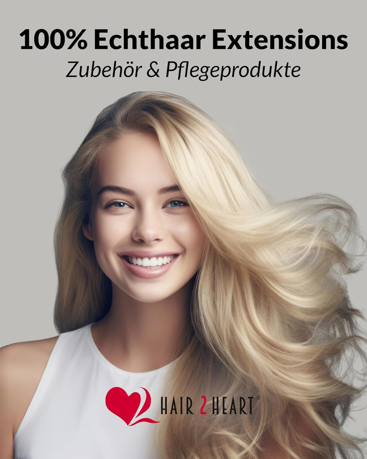 hair2heart Extensions Echthaar Bondings Glatt - 50 Strähnen 0.5g 40cm Goldblond 