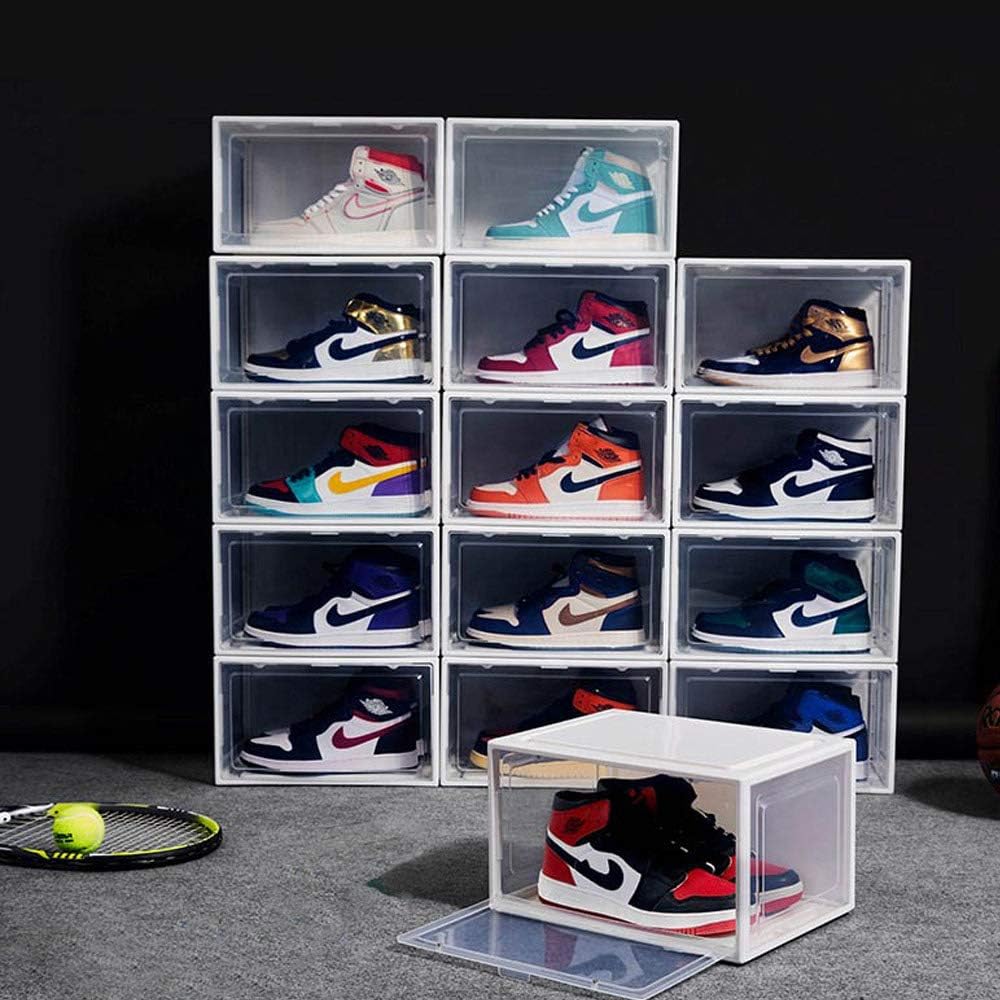 BITUXX LEX21 Schuhbox Stapelbar Aufbewahrungsbox Kunststoffbox Schuhkasten Schuhkarton Schuhorganize