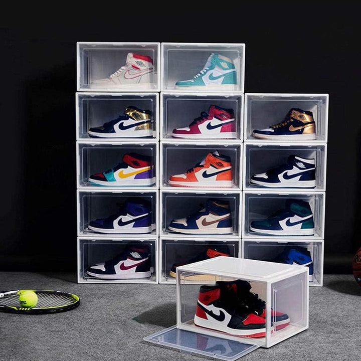BITUXX LEX21 Schuhbox Stapelbar Aufbewahrungsbox Kunststoffbox Schuhkasten Schuhkarton Schuhorganize