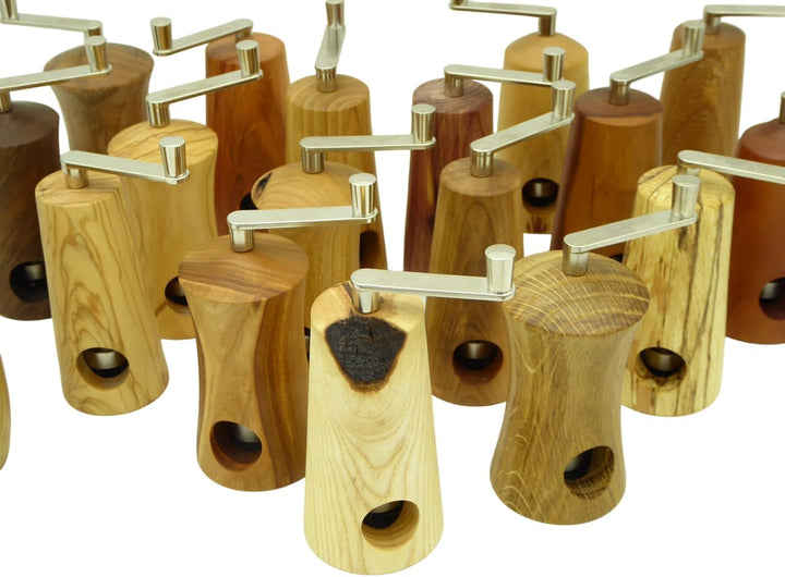 Holz Muskatmühlen Unikate handgemacht aus Edelhölzern | handgedrechselt | kleine Ausführung | manuel