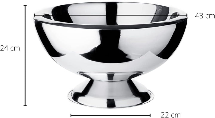 EDZARD Champagnerkühler Cadiz (Ø 43 cm, H 24 cm), Edelstahl hochglanzpoliert, doppelwandig, für 5 Fl