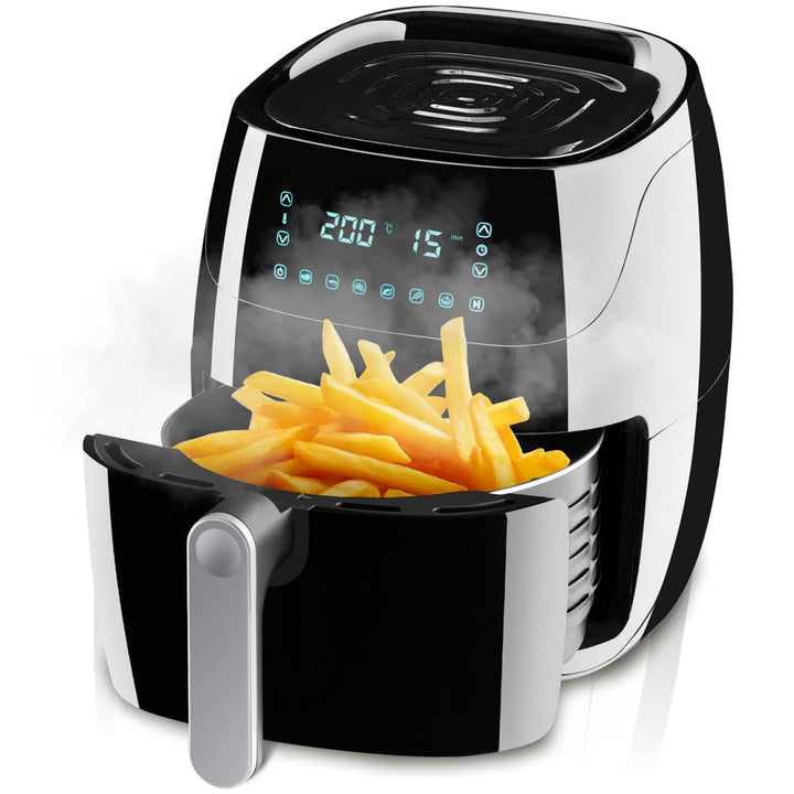 tectake® Heissluftfritteuse 4,3 L Fassungsvermögen, Touchscreen, Antihaft Frittierkorb, Airfryer mit