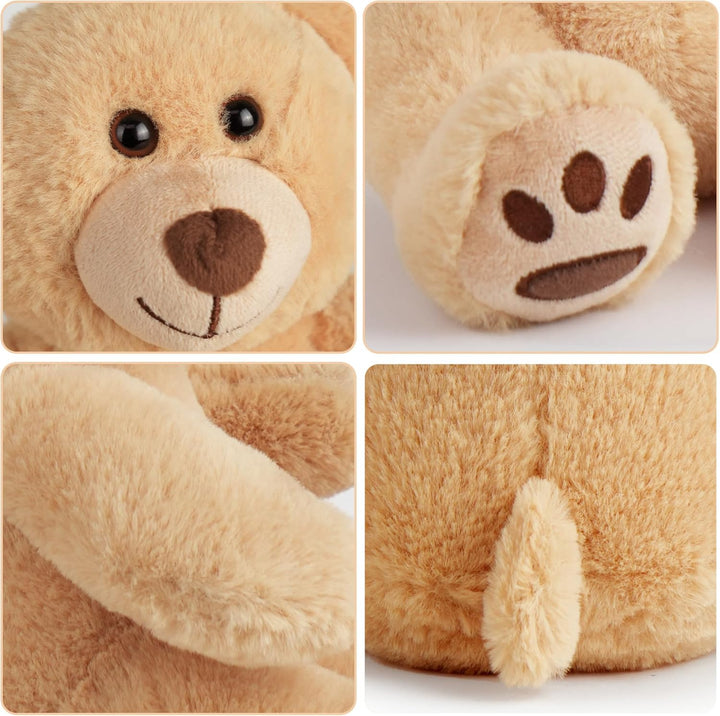 LotFancy Teddybär Plüschtier Kuscheltiere 25 cm, Teddy Bär Klein Braunbär Süsse Stofftier Spielzeug,