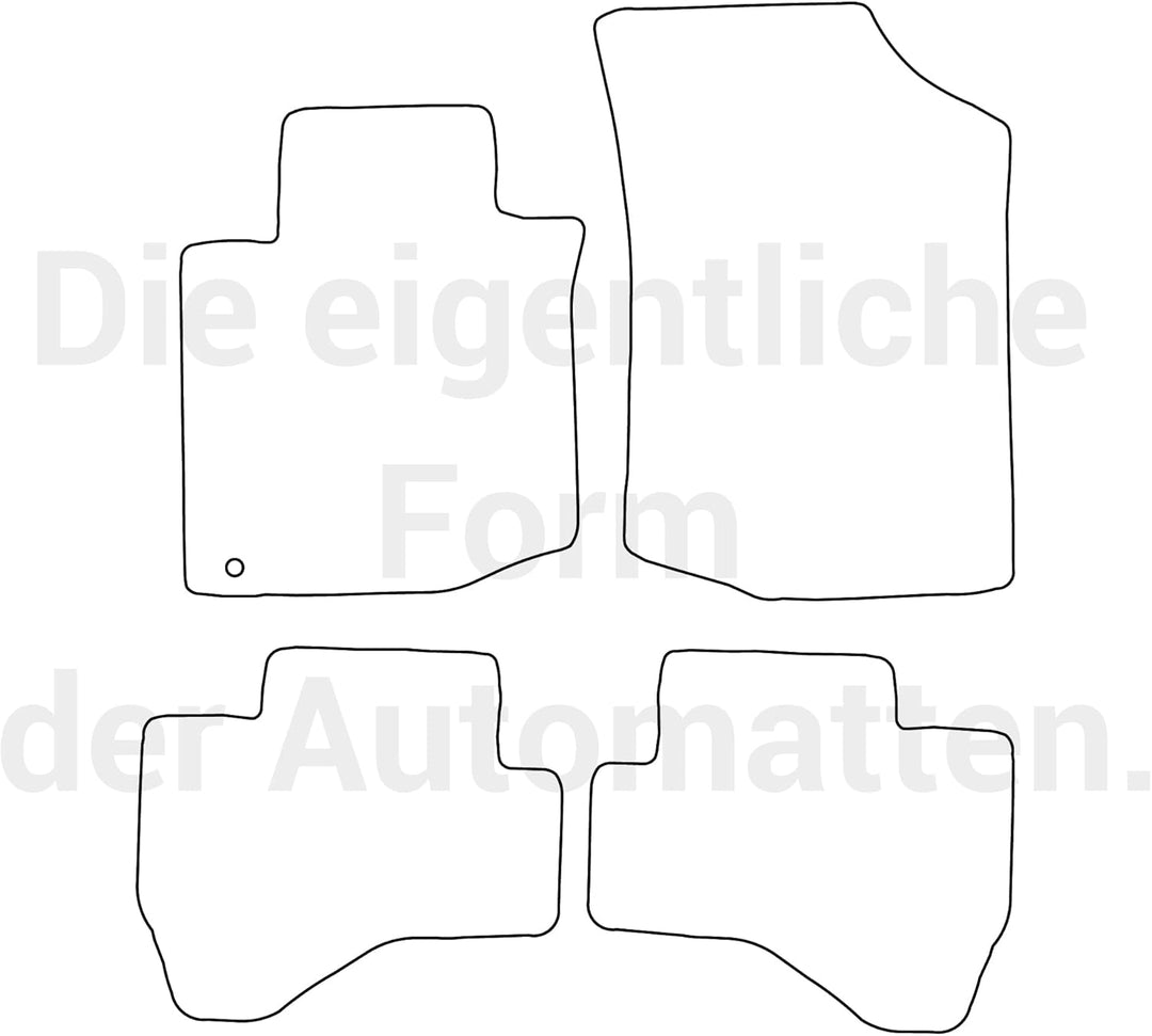 moto-MOLTICO Fussmatten Auto Velours Autoteppiche Schwarz Automatten Set 4-teilig passend für Peugeo