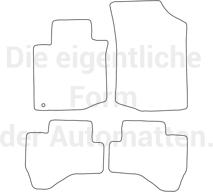 moto-MOLTICO Fussmatten Auto Velours Autoteppiche Schwarz Automatten Set 4-teilig passend für Peugeo