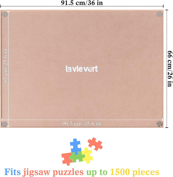 Lavievert tragbares Puzzlebrett aus Holz mit staubdichter Abdeckung, Puzzlematte zur Puzzleaufbewahr