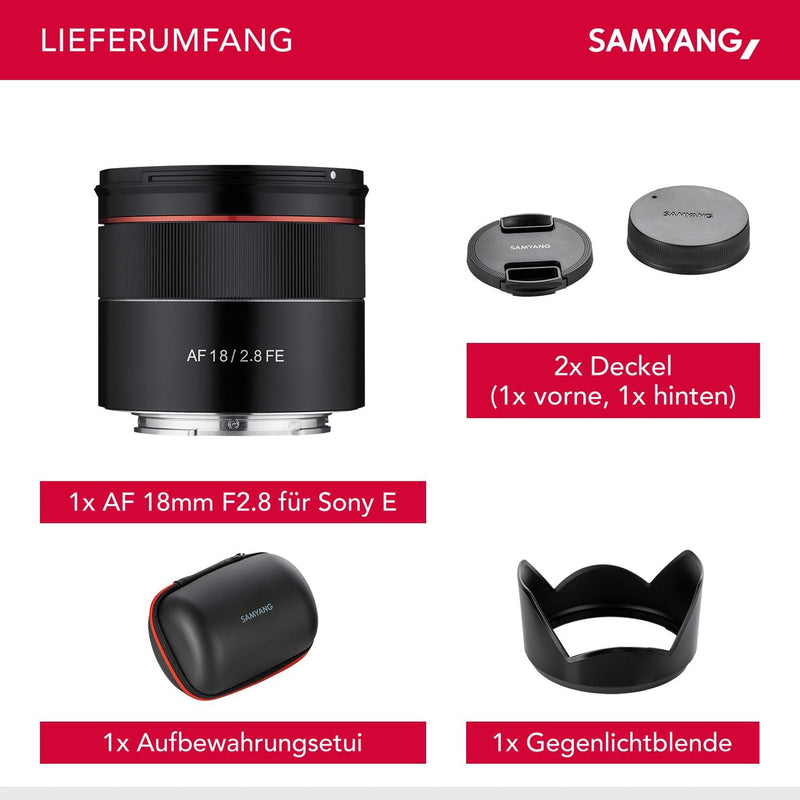 Samyang AF 18 mm F2.8 FE (Tiny but Super Wide) – Autofokus Vollformat und APS-C Festbrennweite Objek