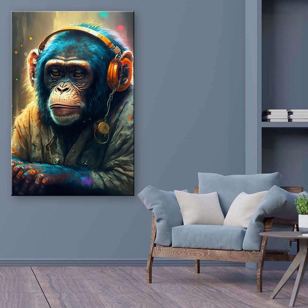 Startonight Leinwand Wandkunst – Musik Bunter Affe – Kunstwerk Fertig zum Aufhängen für Wohnzimmer G