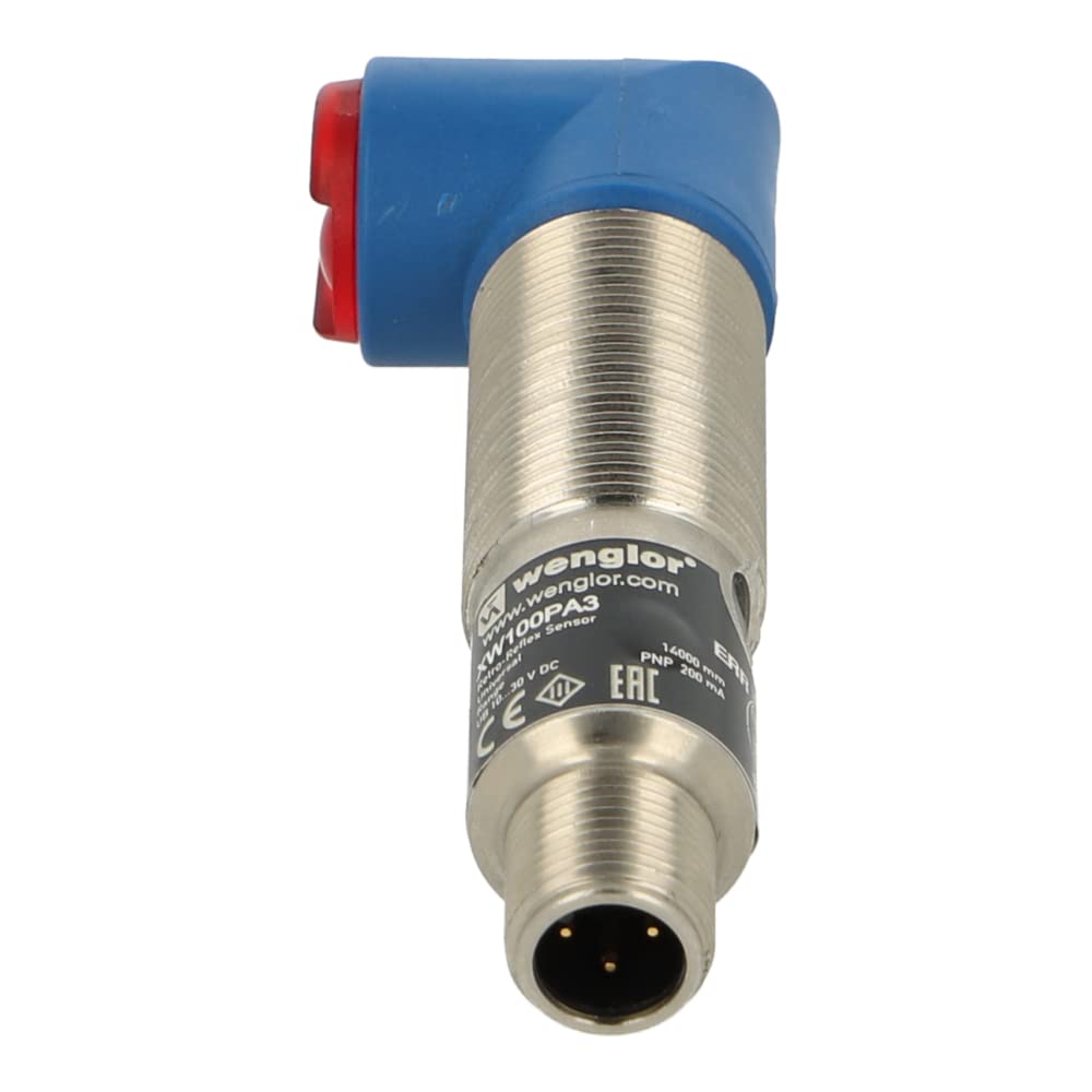 XW100PA3 | WENGLOR PHOTOELECTRIC SENSOR, RETROREFLECTIVE, M18, 14M RANGE, PNP, NO NC, M12 4 PIN MALE