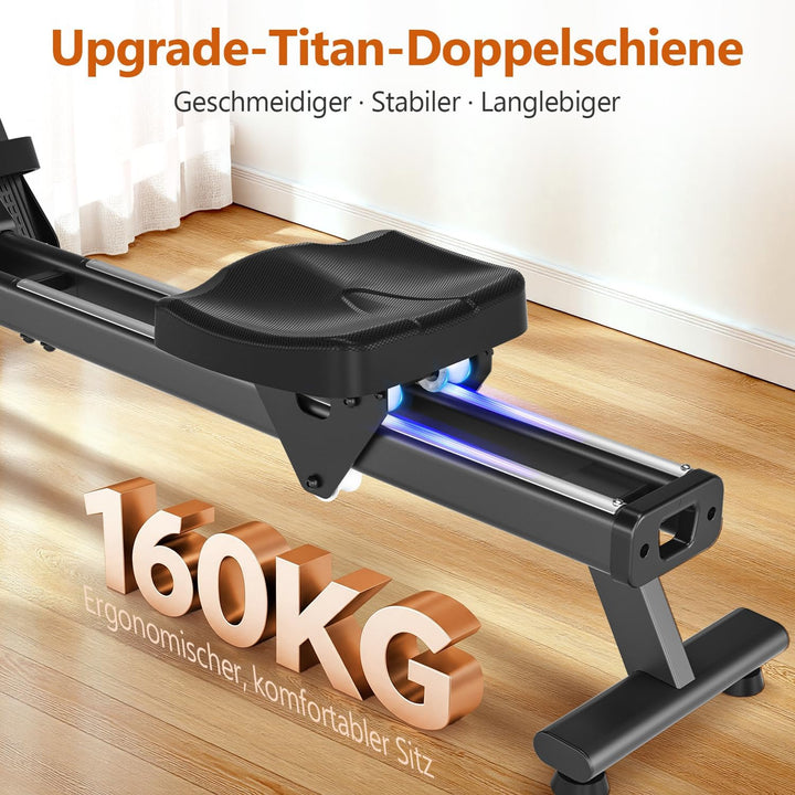 Rudergerät für Zuhause, DMASUN Leises Magnetisches Rudergerät mit 16 Widerstandsstufen, Upgrade Dopp