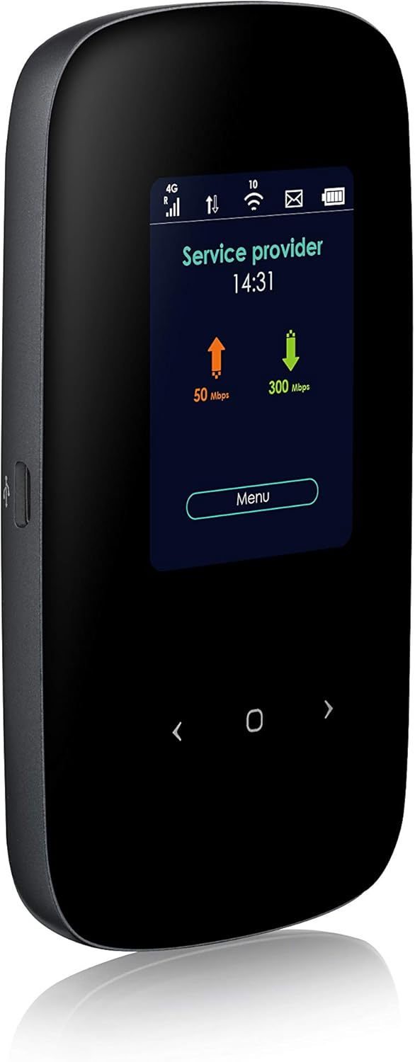Zyxel 4G LTE-A Mobile WiFi Hotspot, Download-Geschwindigkeit bis zu 300 Mbit/s, Dual-Band WLAN für b