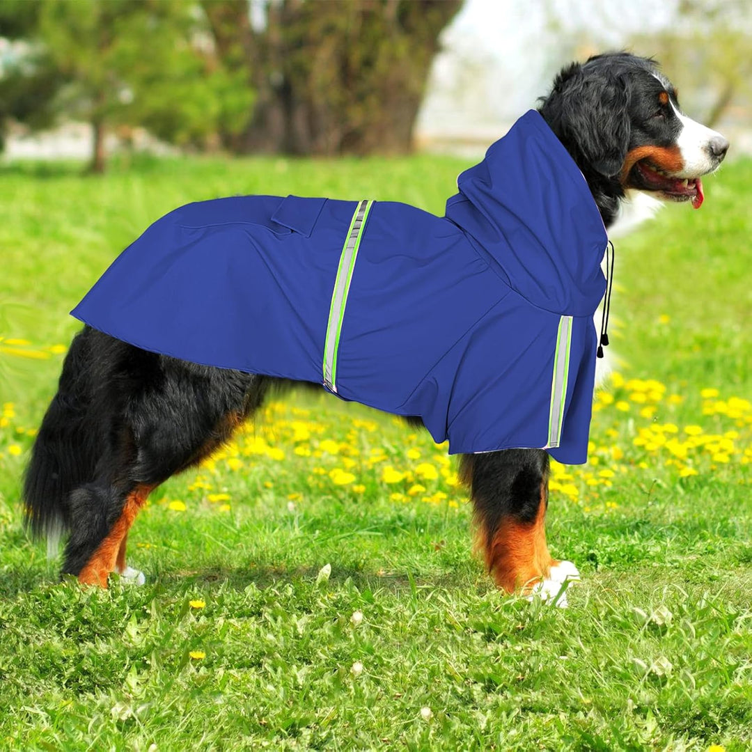 Regenmantel für Hunde, SilverChry Regenjacke für Hunde, Wasserdicht mit Kapuze, Atmungsaktiv, Wasser