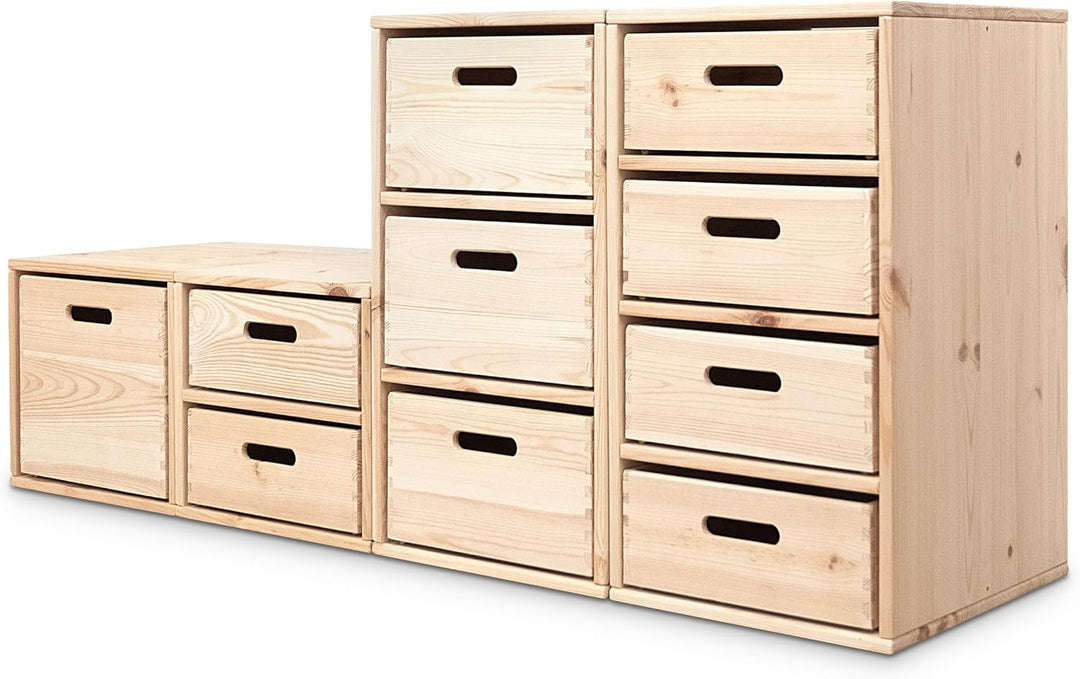 Ehrenkind® Regal für Kinderzimmer – Praktisches Aufbewahrungssystem aus Kiefer für Spielzeug und Ord