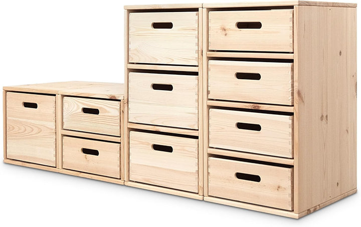 Ehrenkind® Regal für Kinderzimmer – Praktisches Aufbewahrungssystem aus Kiefer für Spielzeug und Ord
