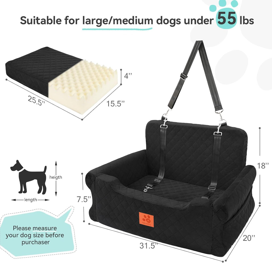GL GLENSLAVE Hundesitz für Auto für grosse und mittlere Hunde bis 25 kg – Aus weichem Stoff, Autohun