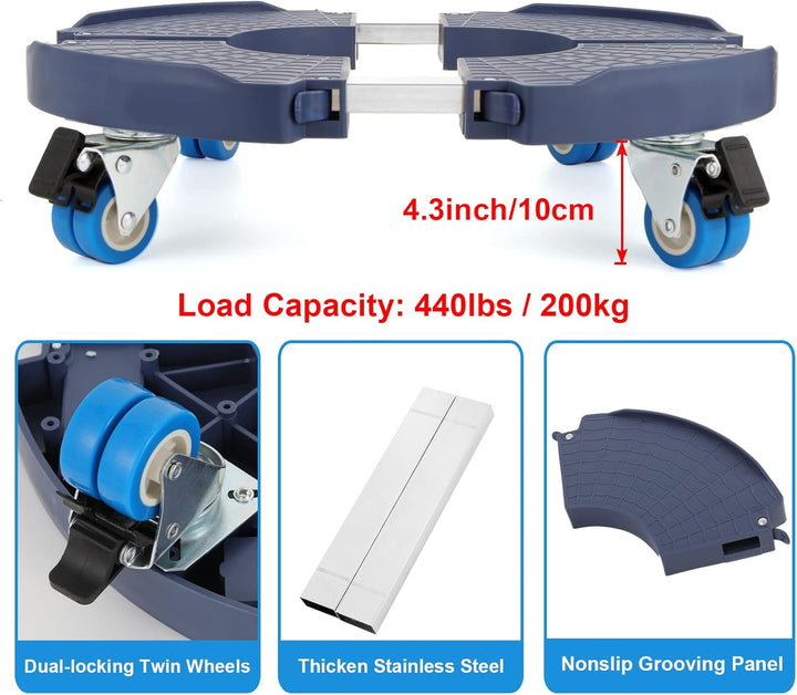 W B D WEIBIDA Pflanzenroller mit 360 ° Drehbare Rädern Schwerlast Tragkraft 200 KG, Ø 40-54cm Pflanz