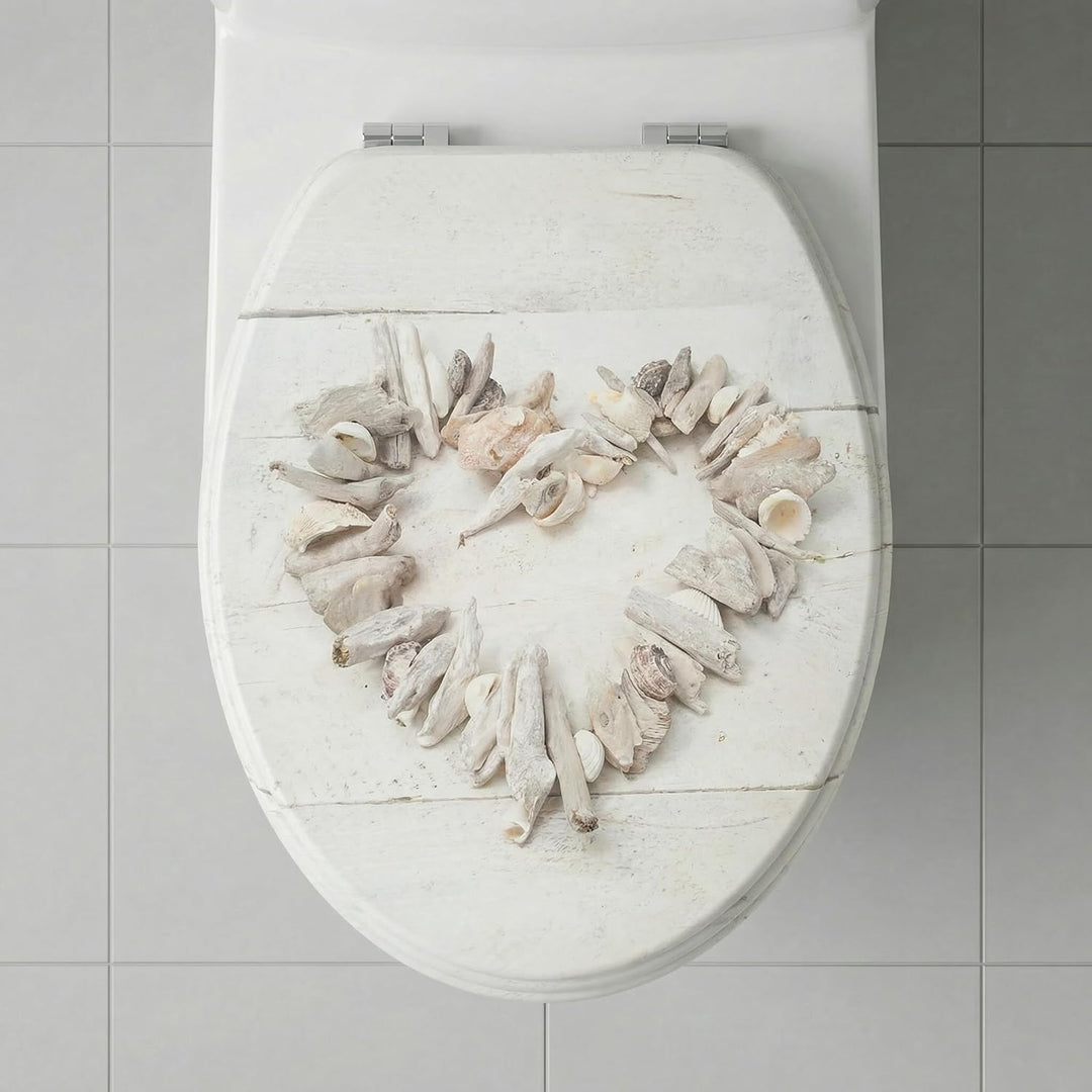 SINOBATH WC-Sitz Mit Absenkautomatik, Hochwertige Und Stabile Antibakterieller Toiletten, MDF Holzke