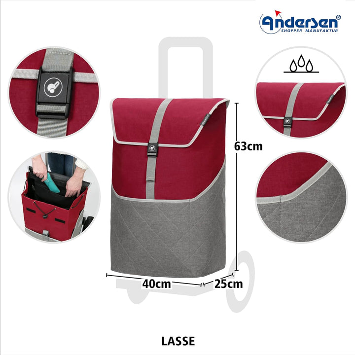 ANDERSEN Einkaufstrolley - Royal Sh. Plus Lasse rot, Rot