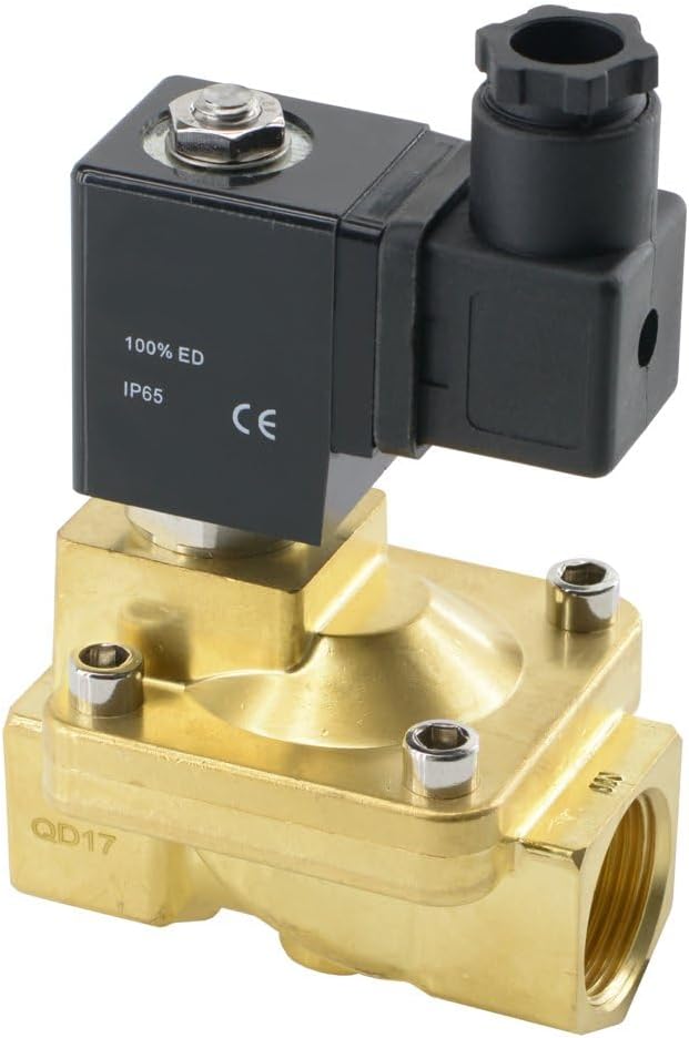 Fittingstore - Magnetventil Stromlos geschlossen aus Messing für Druckluft, Wasser, neutrale Gase