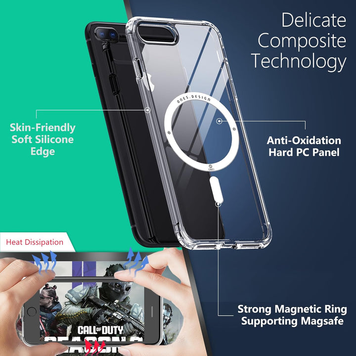 ONES für iPhone 8 Plus / 7 Plus Hülle, Kompatibel mit MagSafe, Militärnorm Schutz Magnetisches Handy