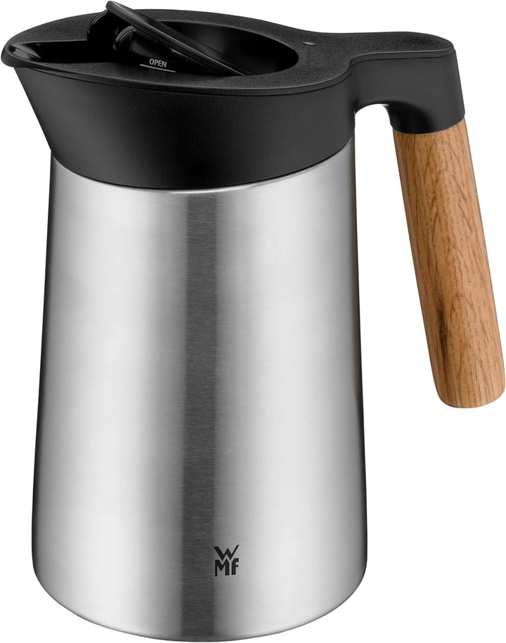 WMF Kineo doppelwandige Isolierkanne 0,6l, Thermoskanne Edelstahl mit Klick-Verschluss, Kaffeekanne