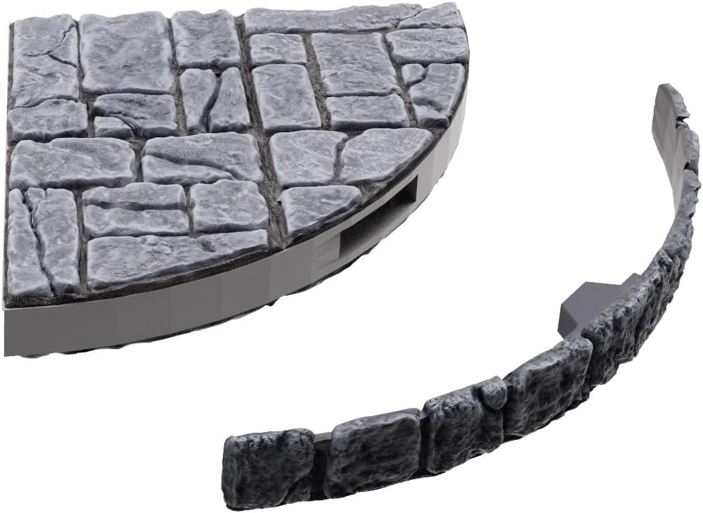 WizKids LLC, Warlock Tiles: Dungeon Tile III - Curves, Accessory, Ages 14+ WarLock Fliesen: Dungeon