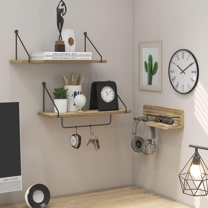 SUMGAR Wandregal küche Holz Schweberegale hängende Regale Wand Holz Dekorative Regale aus Holz für W