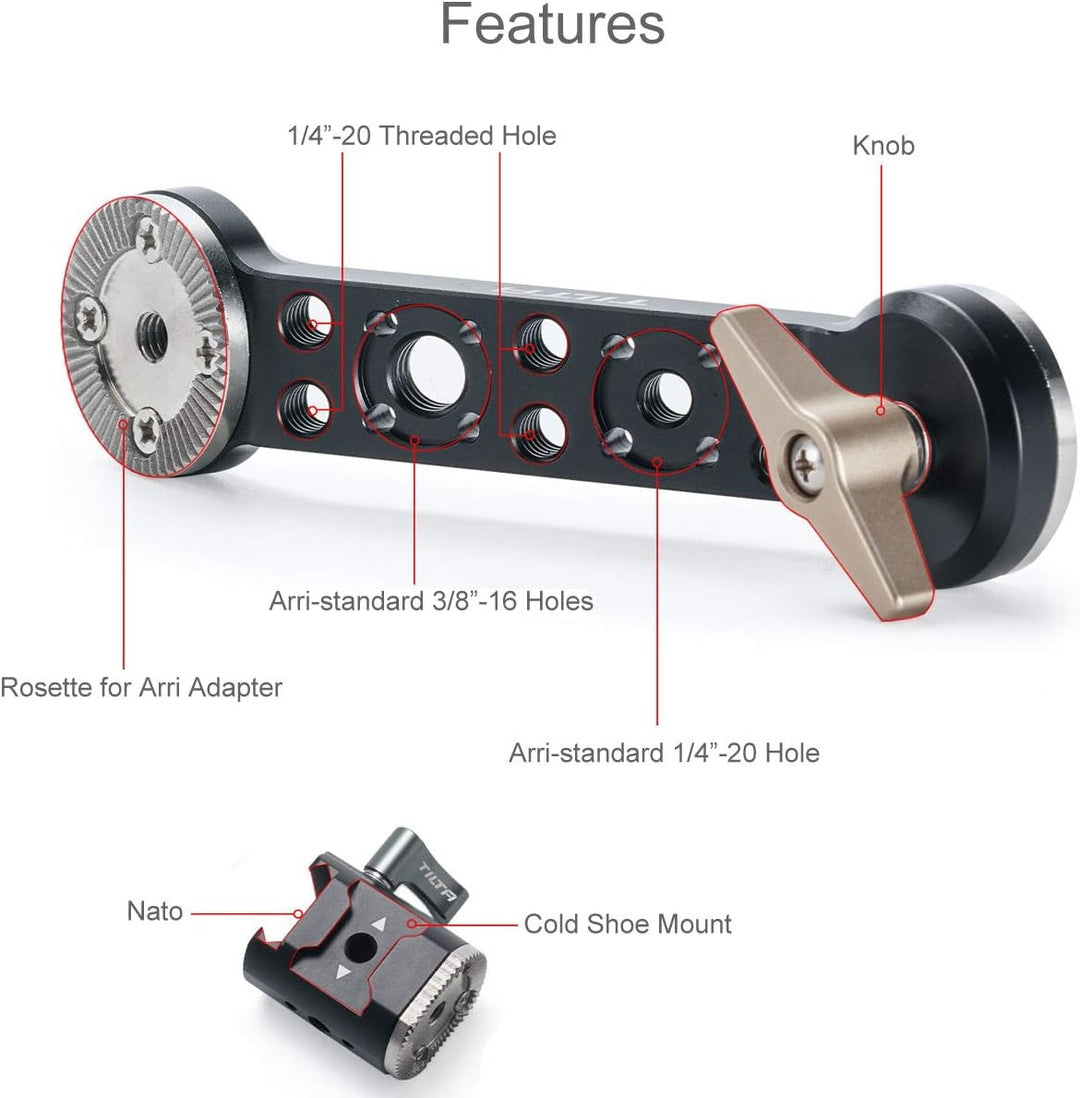TILTA TGA-ANA Verstellbare NATO-Schienenverlängerungsarme und Rosettenhalterung Adjustable NATO Rail
