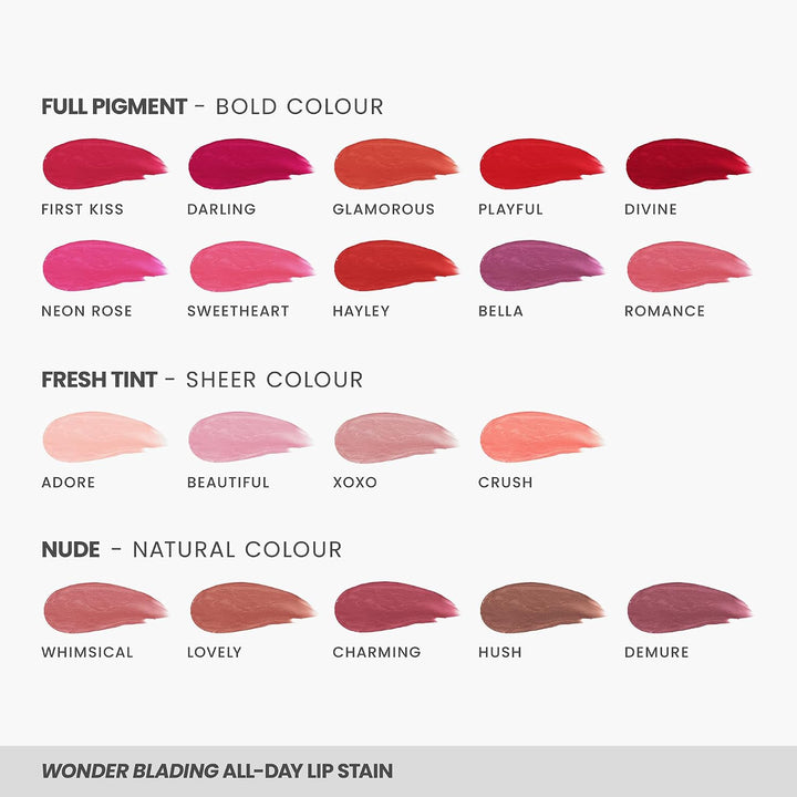 Wonderskin Wonder Blading Peel & Reveal Lippenflecken-Set, Langanhaltender Lippenstift, Langanhalten