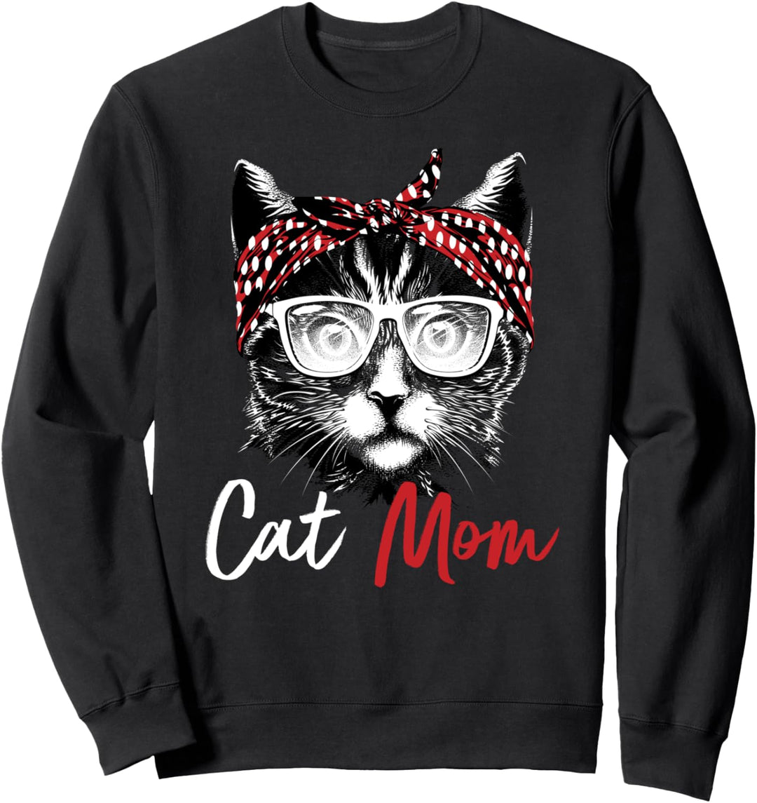 Cat Mom Katzenmama Katzenmotiv Geschenk Damen Sweatshirt