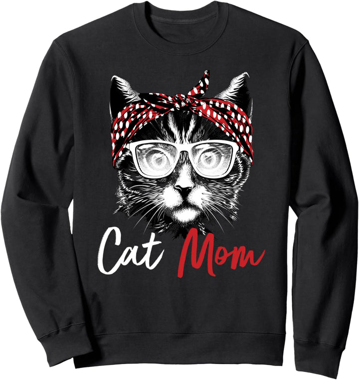 Cat Mom Katzenmama Katzenmotiv Geschenk Damen Sweatshirt