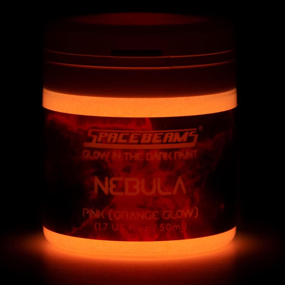 SpaceBeams Nebula Im Dunkeln leuchtende Farbe (50ml) Pink Mit Orangefarbenem Leuchten Im Dunkeln, Un
