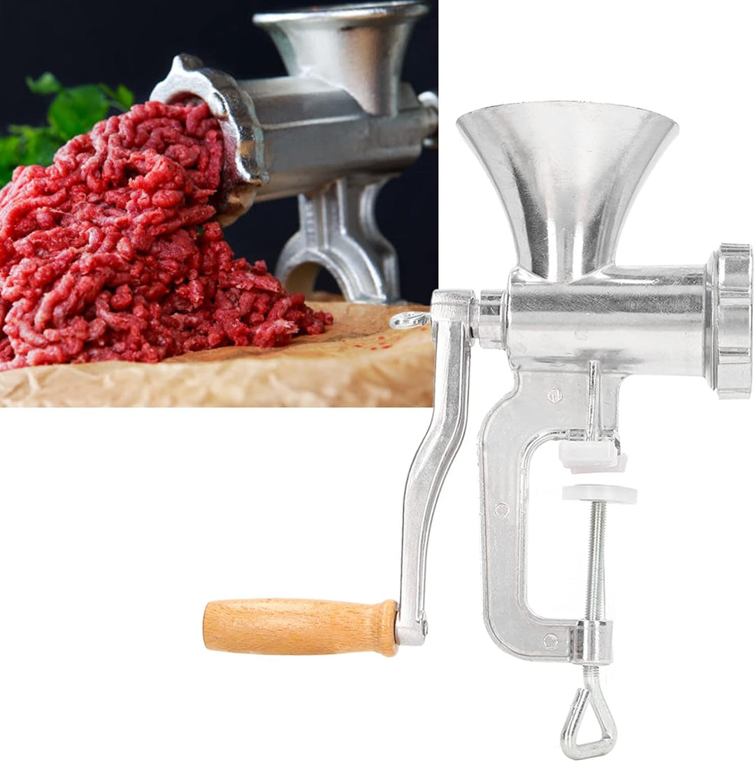 Manuelle Fleischmühle Aluminiumlegierung Fleischwolf mit Lochscheiben und Gebäckvorsatz Wurstfüller