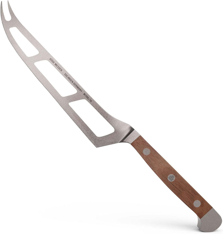 GÜDE Solingen - Weichkäsemesser Käsemesser geschmiedet, 15 cm, Walnussholz, ALPHA WALNUSS, Doppelkro