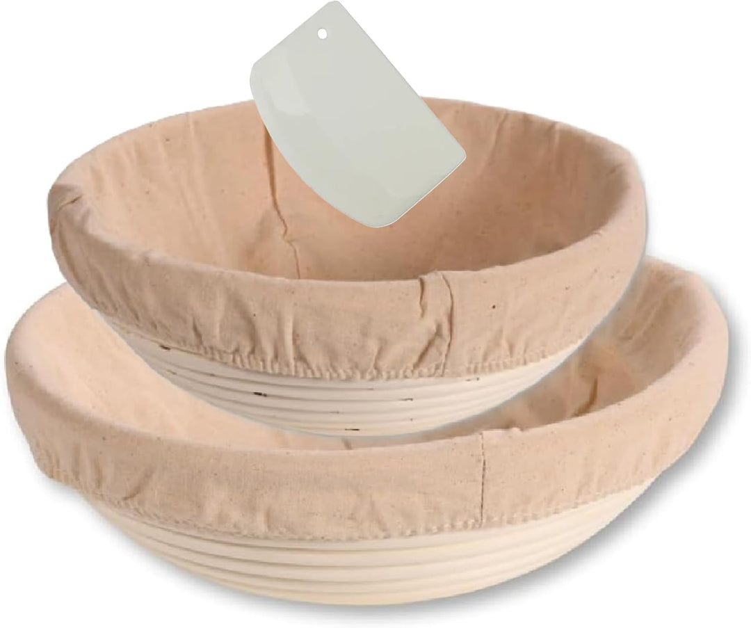 KESPER | Gärkörbchen Set Rund mit Teigschaber, Material: Rattan, Textilfutter (abnehmbar), Masse: 22