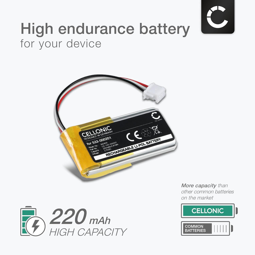 CELLONIC, Akku für Headset kompatibel mit Logitech G435 (220mAh, 3.7V) Ersatzakku 533-000201
