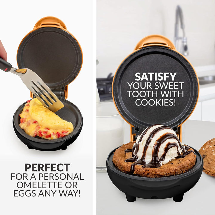 Nostalgia MGD5OR MyMini Persönliche elektrische Grillplatte Perfekt für gesunde Chaffles, Mandelmehl