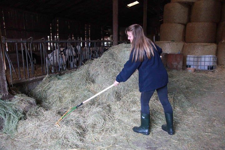 Kerbl Kunststoff-Rechen (aus Polypropylen, 16 Zinken, Stielhalter ø 27 mm, ohne Stiel, für Heu / Gra