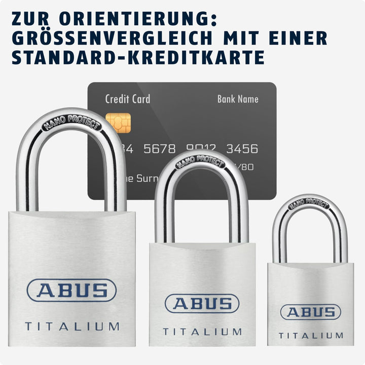 ABUS Titalium Vorhängeschloss 80TI/60 - Kellerschloss mit leichtem, massiven Schlosskörper aus Spezi